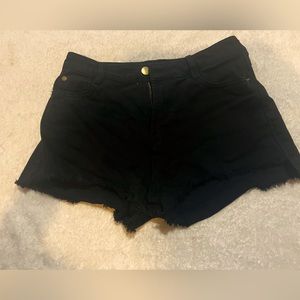 Black jean shorts